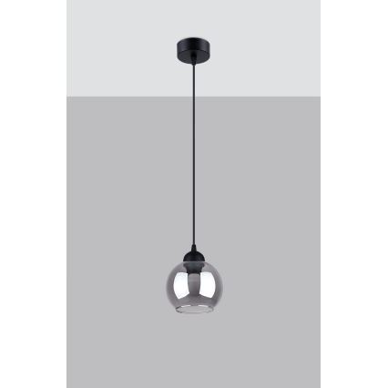 Lámpara colgante con cable ALINO 1xE27/60W/230V negro