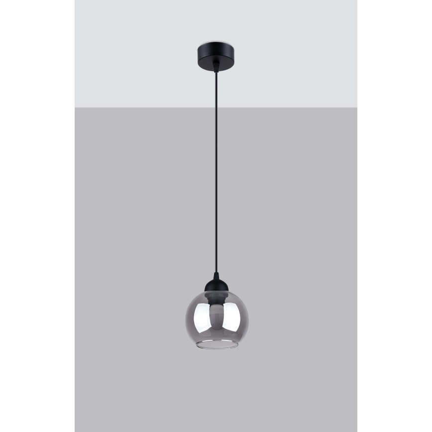 Lámpara colgante con cable ALINO 1xE27/60W/230V negro