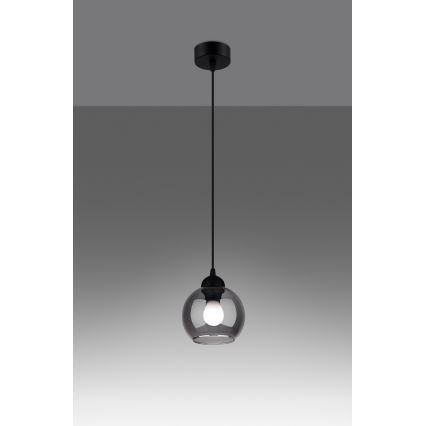 Lámpara colgante con cable ALINO 1xE27/60W/230V negro