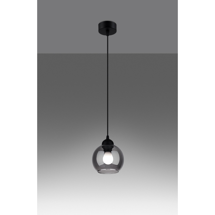 Lámpara colgante con cable ALINO 1xE27/60W/230V negro