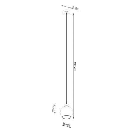 Lámpara colgante con cable ALINO 1xE27/60W/230V negro