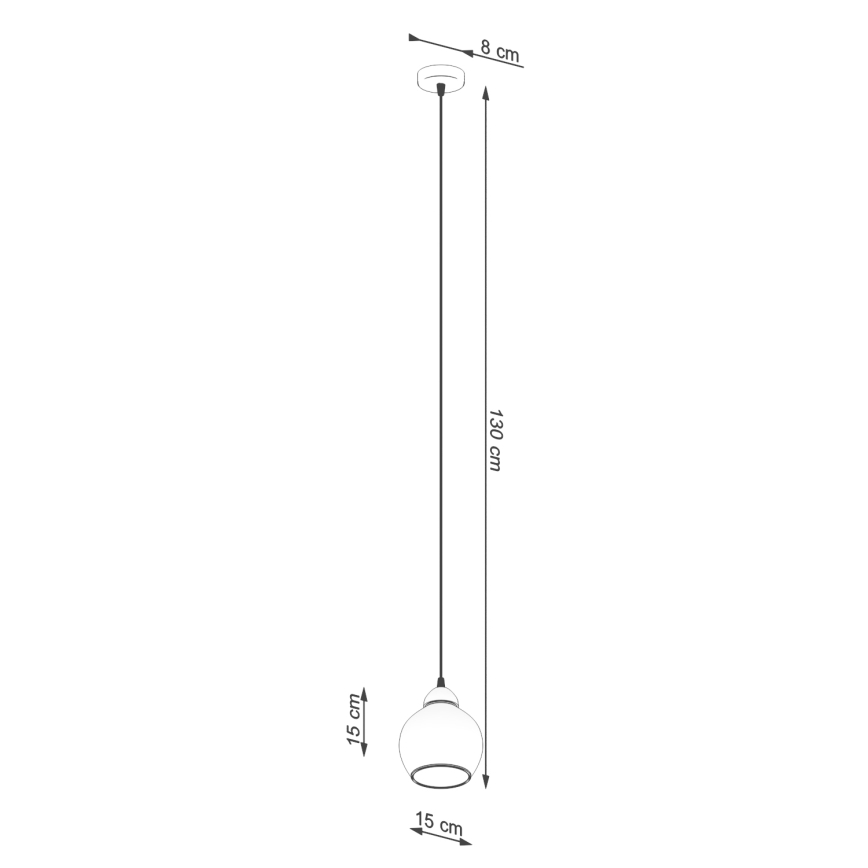 Lámpara colgante con cable ALINO 1xE27/60W/230V negro