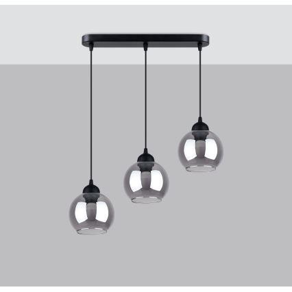 Lámpara colgante ALINO 3xE27/60W/230V negro
