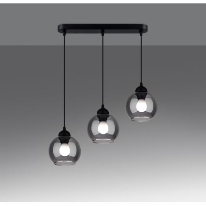 Lámpara colgante ALINO 3xE27/60W/230V negro