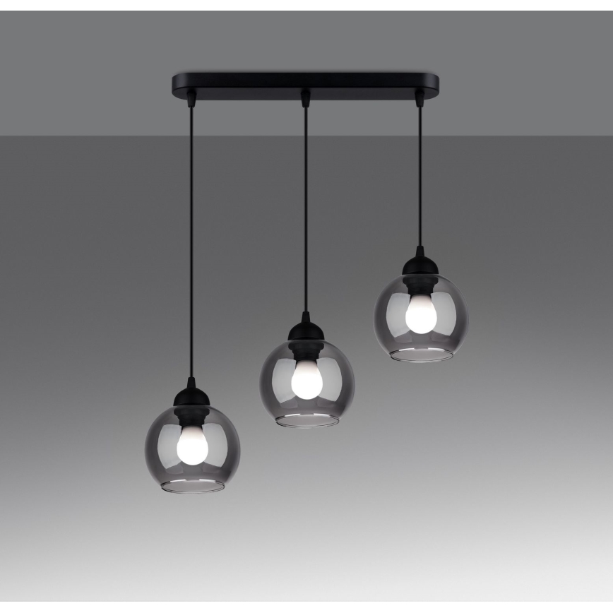 Lámpara colgante ALINO 3xE27/60W/230V negro