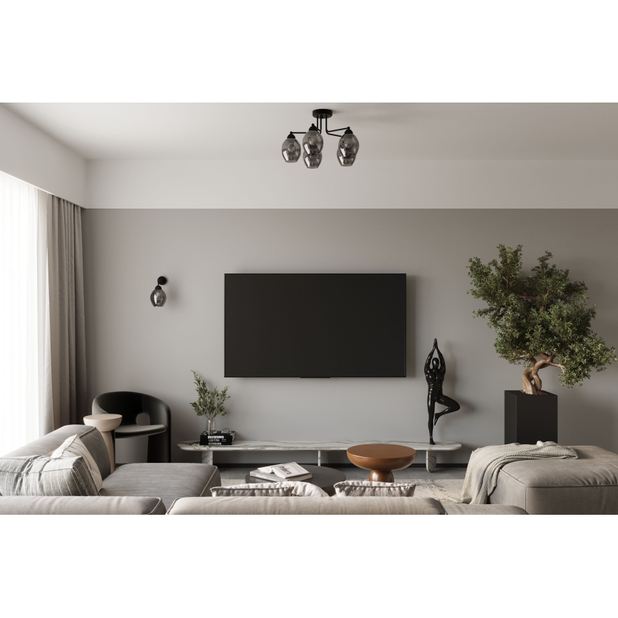 Lámpara de pared FILLAN 1xE27/60W/230V negra
