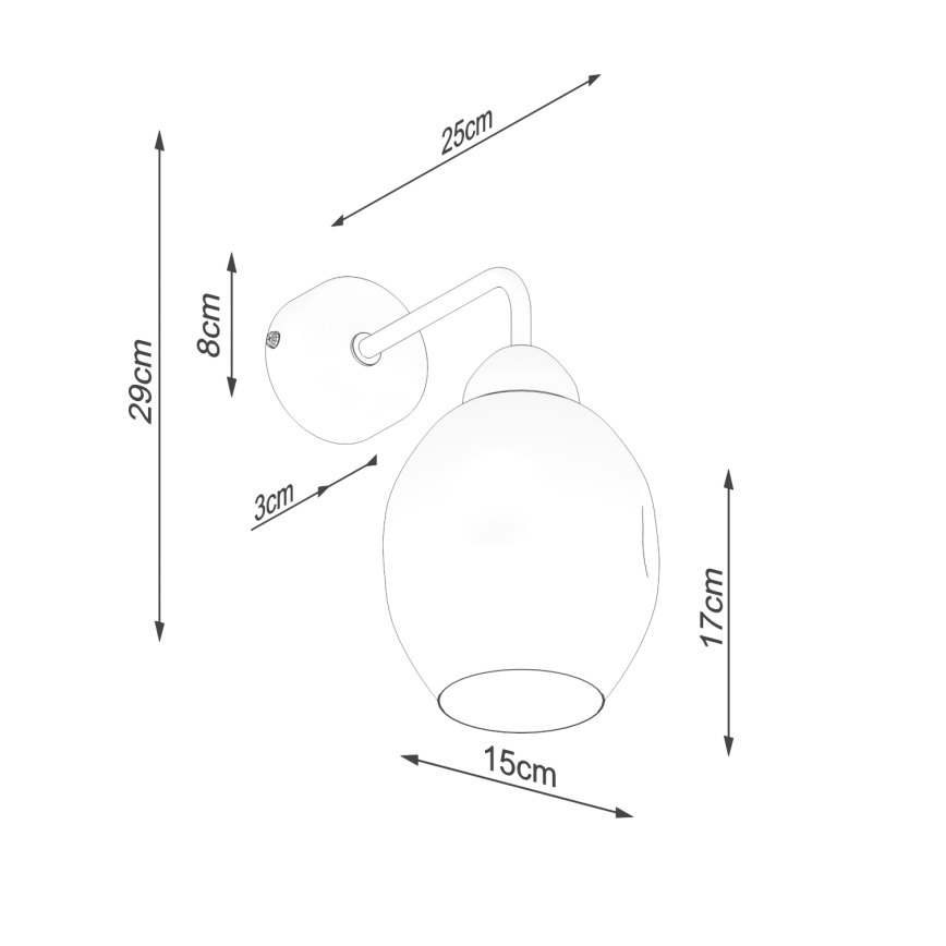Lámpara de pared FILLAN 1xE27/60W/230V negra