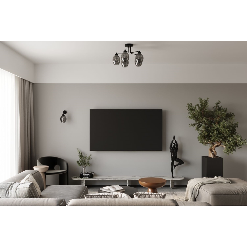 Lámpara colgante FILLAN 5xE27/60W/230V negro
