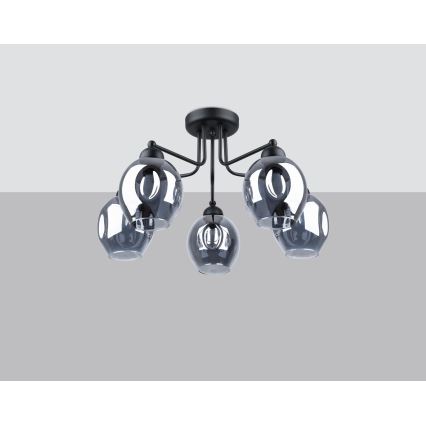 Lámpara colgante FILLAN 5xE27/60W/230V negro