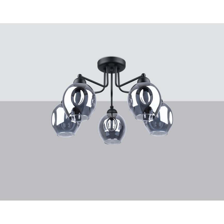 Lámpara colgante FILLAN 5xE27/60W/230V negro