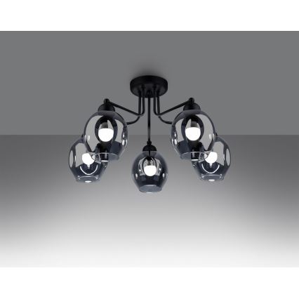 Lámpara colgante FILLAN 5xE27/60W/230V negro