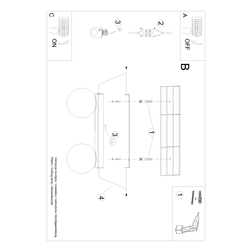 Plafón YOLI 2xG9/12W/230V blanco