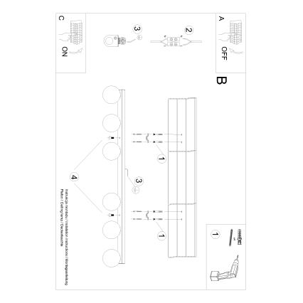 Lámpara de techo YOLI 6xG9/12W/230V blanca
