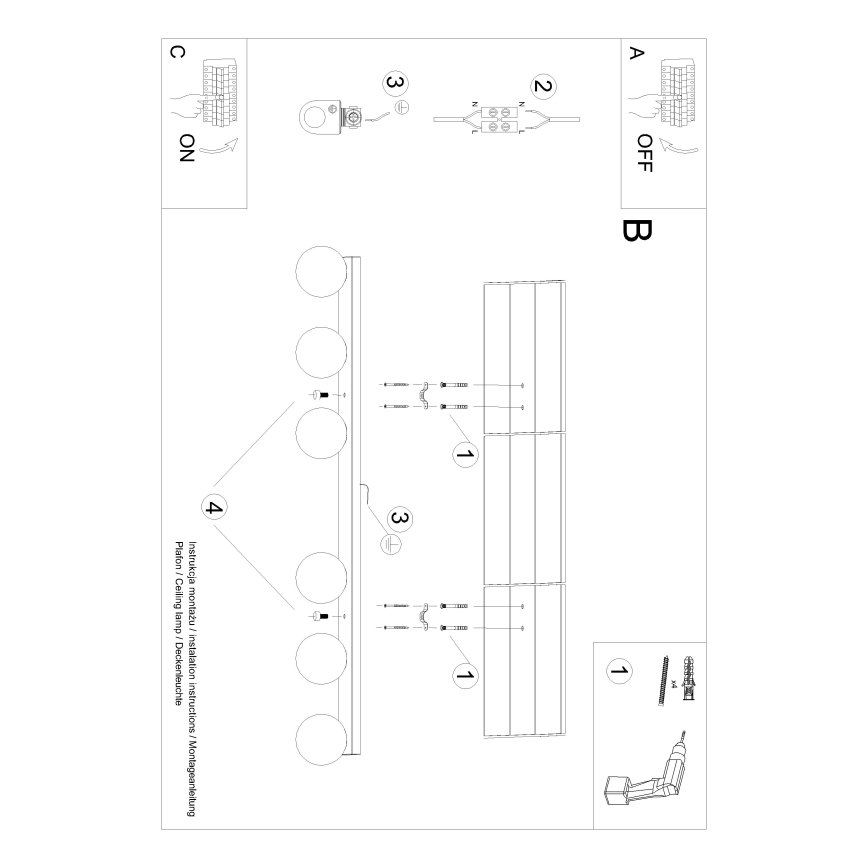 Lámpara de techo YOLI 6xG9/12W/230V blanca