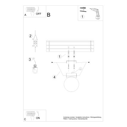 Plafón YOLI 1xG9/12W/230V negro