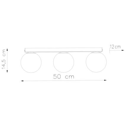 Lámpara de techo YOLI 3xG9/12W/230V negra