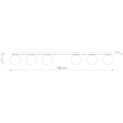 Plafón YOLI 6xG9/12W/230V negro
