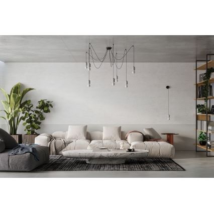 Lámpara colgante NESO 7xE27/15W/230V araña concreto