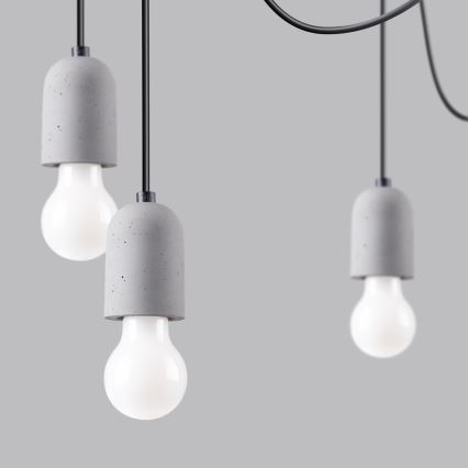 Lámpara colgante NESO 7xE27/15W/230V araña concreto