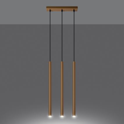 Lámpara colgante PASTELO 3xG9/8W/230V dorado