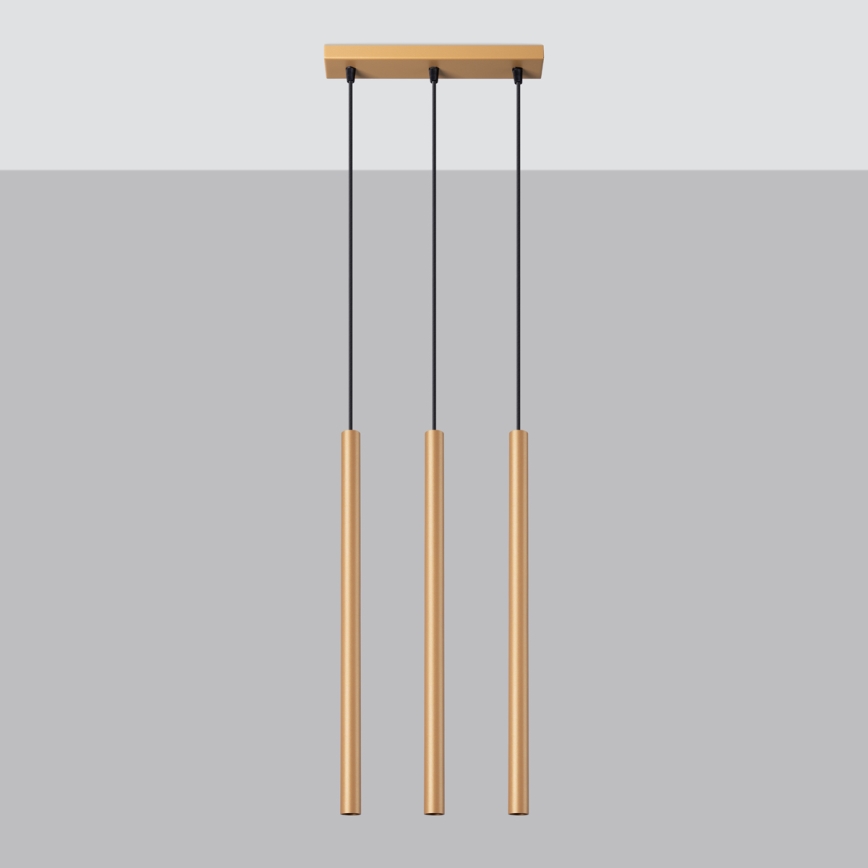 Lámpara colgante PASTELO 3xG9/8W/230V dorado