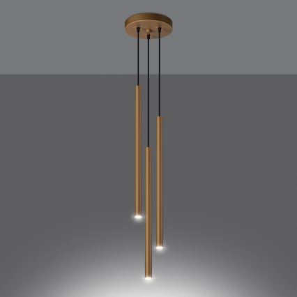 Lámpara colgante PASTELO 3xG9/8W/230V dorado
