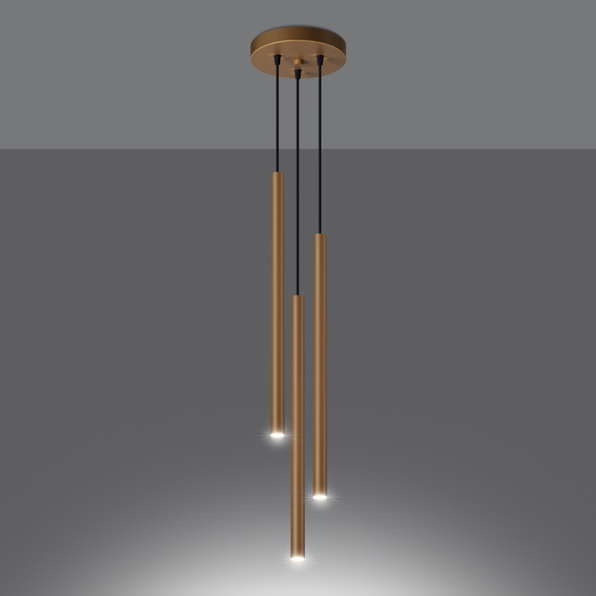 Lámpara colgante PASTELO 3xG9/8W/230V dorado