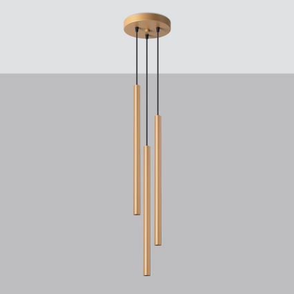 Lámpara colgante PASTELO 3xG9/8W/230V dorado