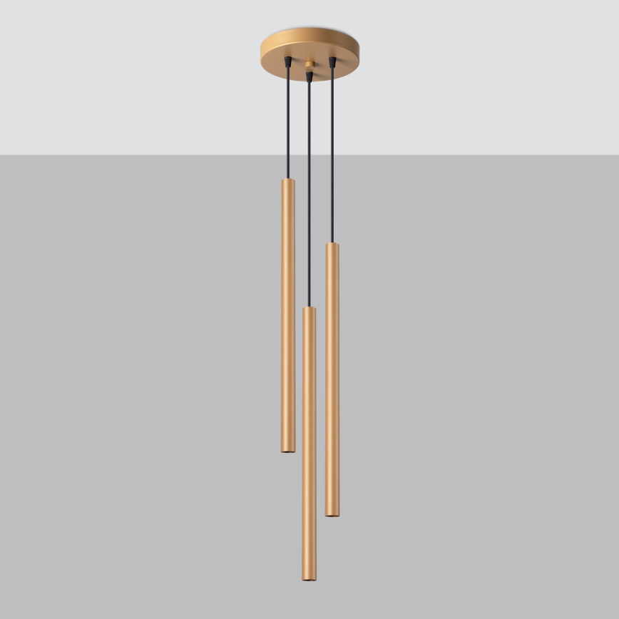 Lámpara colgante PASTELO 3xG9/8W/230V dorado