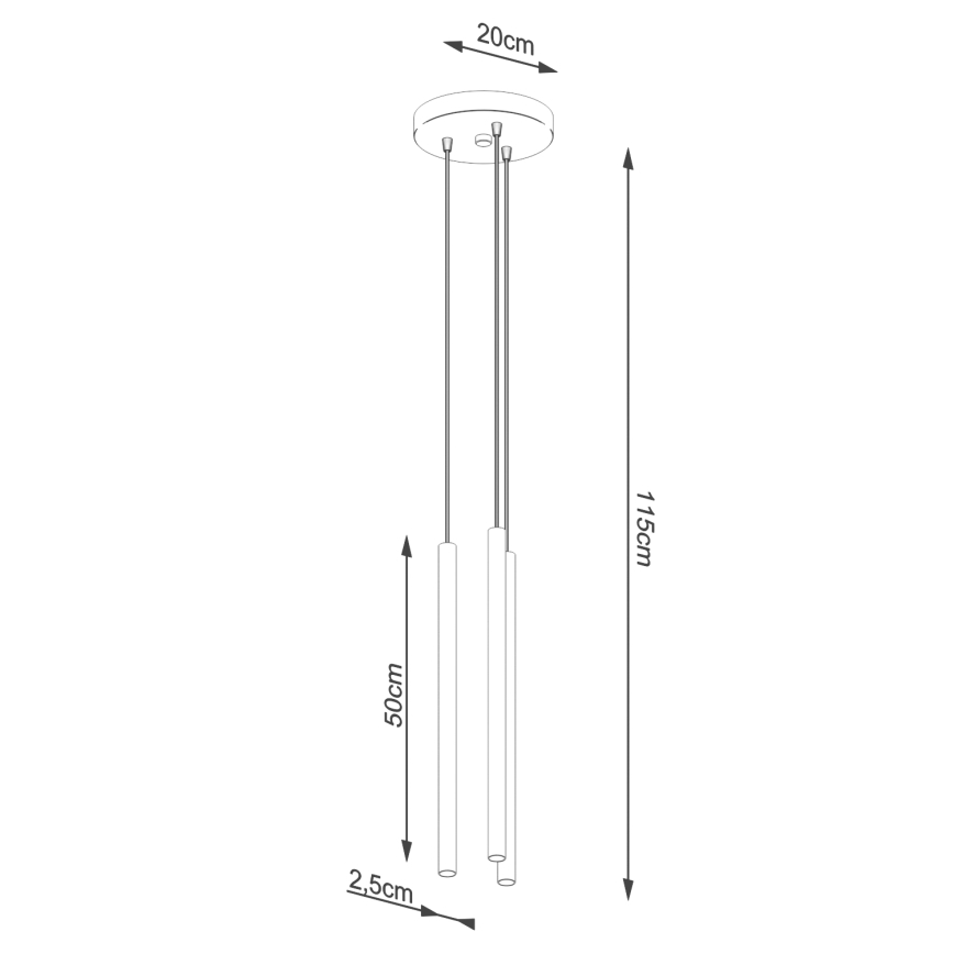 Lámpara colgante PASTELO 3xG9/8W/230V dorado