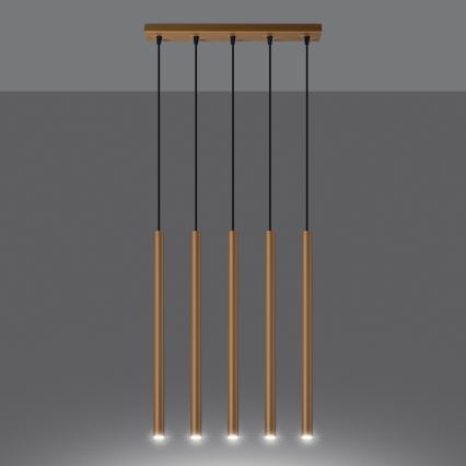 Lámpara colgante PASTELO 5xG9/8W/230V dorado