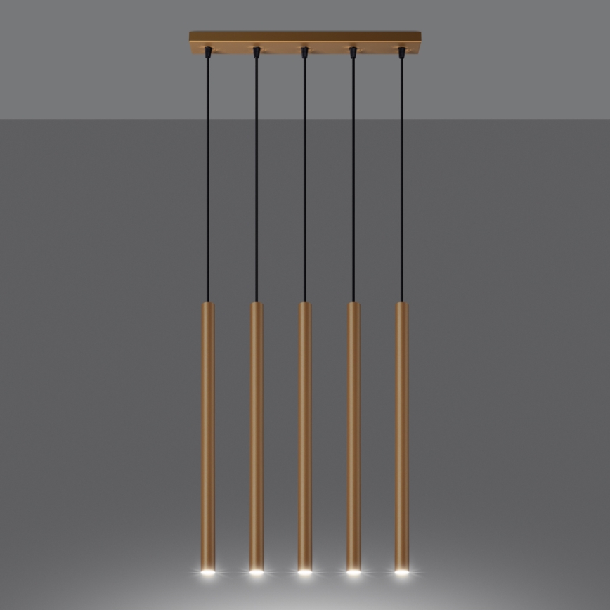 Lámpara colgante PASTELO 5xG9/8W/230V dorado