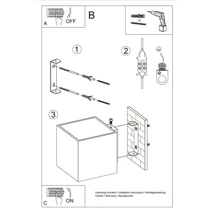 Foco de pared QUAD 1xG9/8W/230V dorado