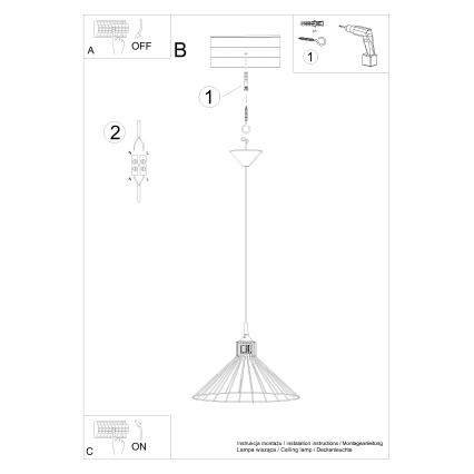 Lámpara colgante EDA 1xE27/15W/230V negro