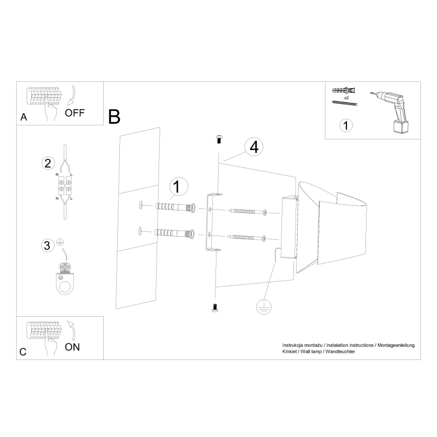 Lámpara de pared TONI 1xG9/8W/230V negra
