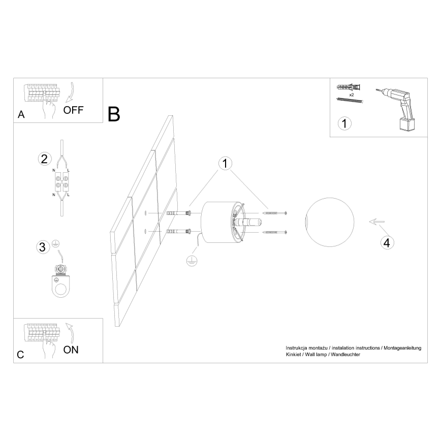 Foco de pared BOOMO 1xG9/8W/230V