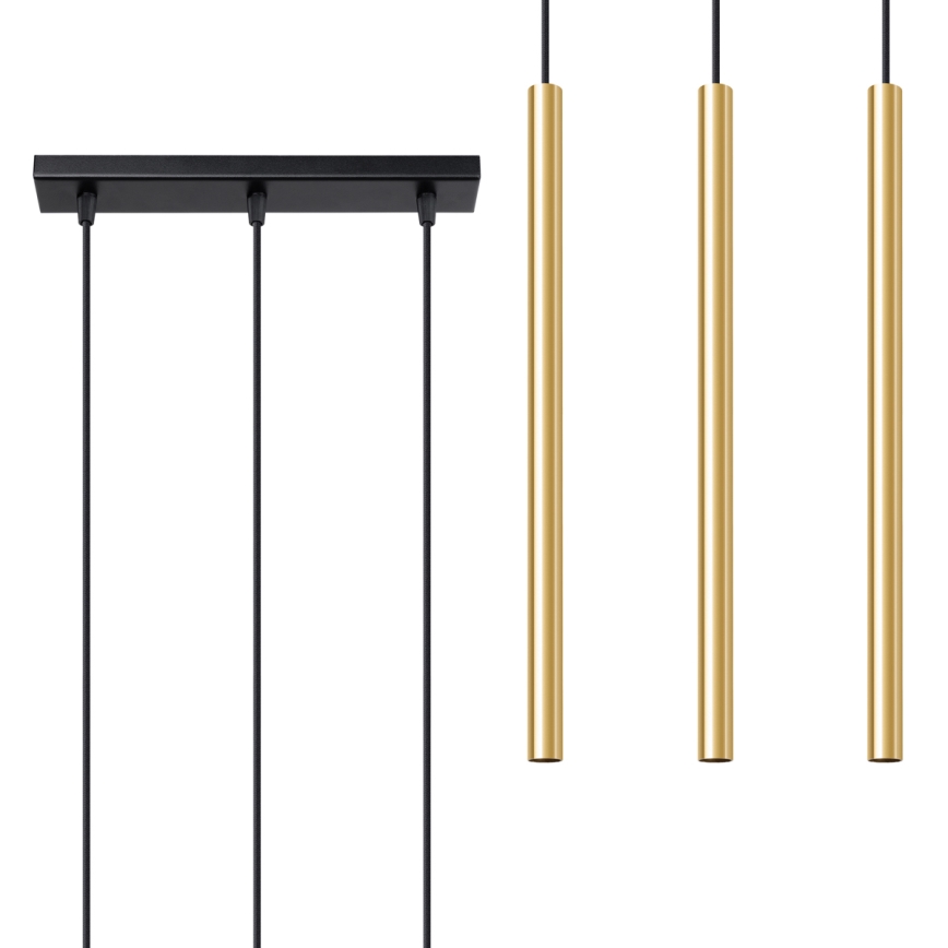 Lámpara colgante PASTELO 3xG9/8W/230V dorado