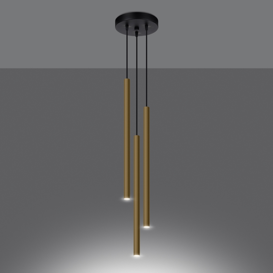 Lámpara colgante PASTELO 3xG9/8W/230V dorado