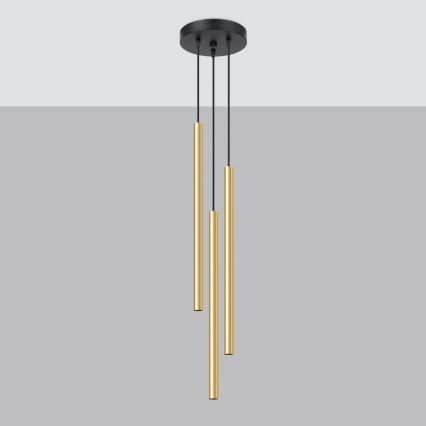 Lámpara colgante PASTELO 3xG9/8W/230V dorado