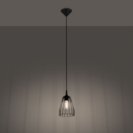 Lámpara colgante LEYO 1xE27/15W/230V negro