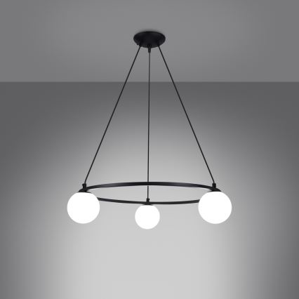 Lámpara colgante YOLI 3xG9/8W/230V negro
