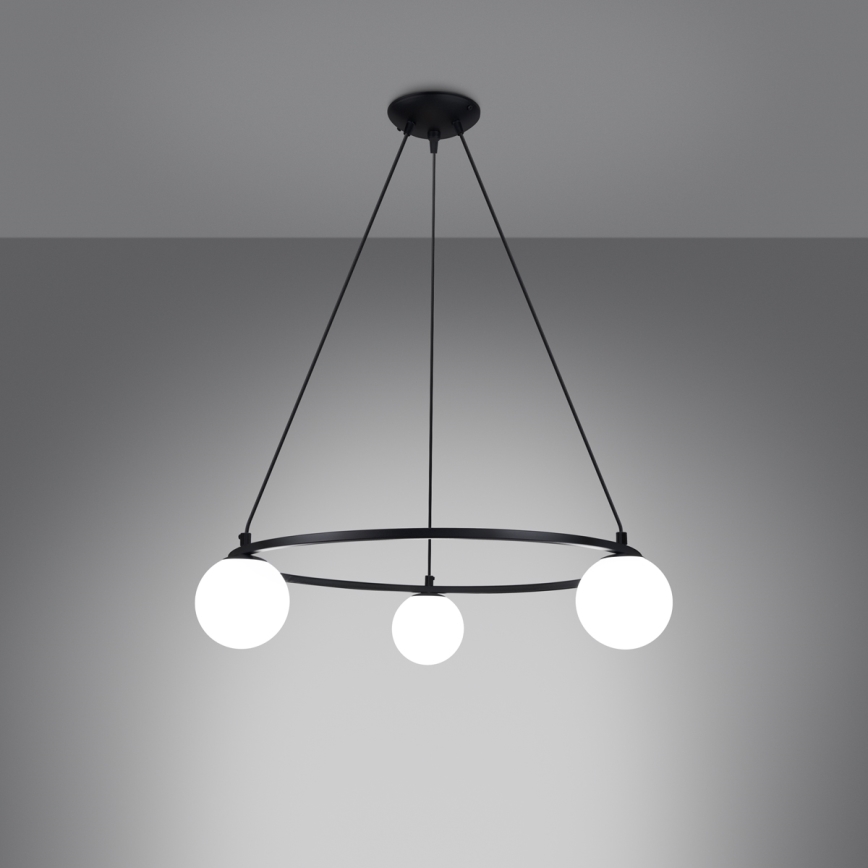 Lámpara colgante YOLI 3xG9/8W/230V negro