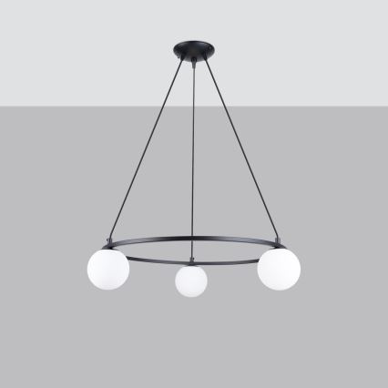 Lámpara colgante YOLI 3xG9/8W/230V negro
