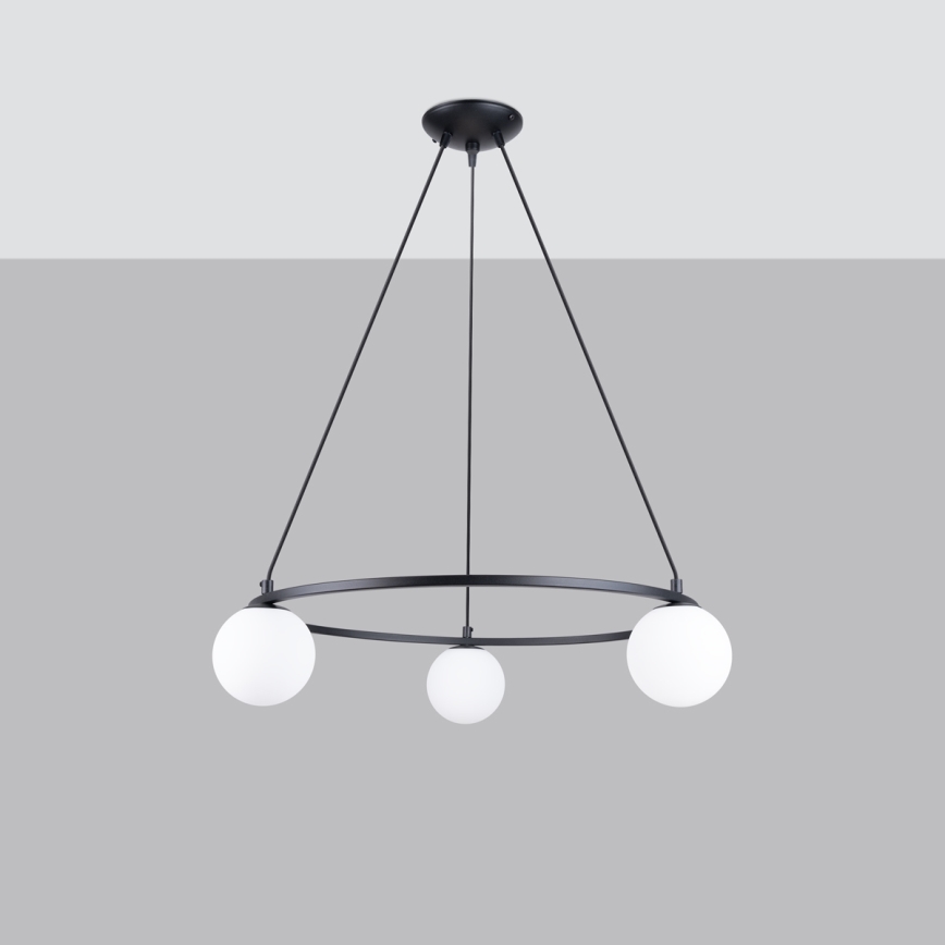 Lámpara colgante YOLI 3xG9/8W/230V negro
