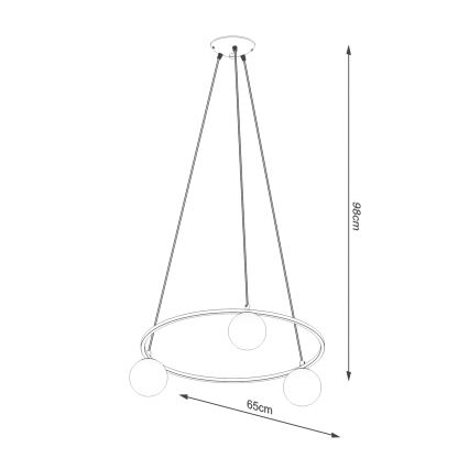 Lámpara colgante YOLI 3xG9/8W/230V negro