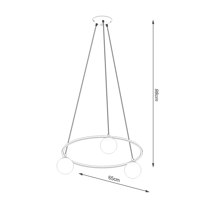Lámpara colgante YOLI 3xG9/8W/230V negro