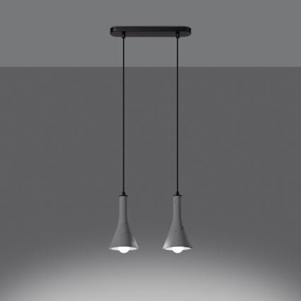 Lámpara colgante REA 2xE14/12W/230V concreto