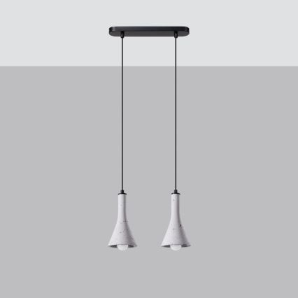 Lámpara colgante REA 2xE14/12W/230V concreto