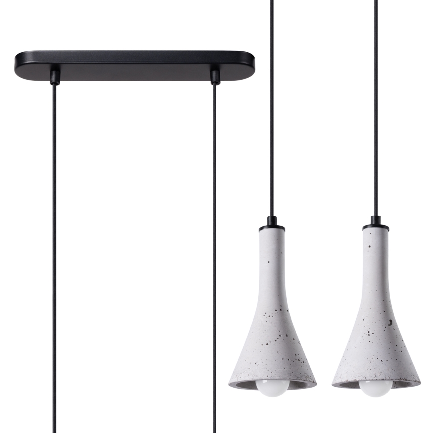 Lámpara colgante REA 2xE14/12W/230V concreto