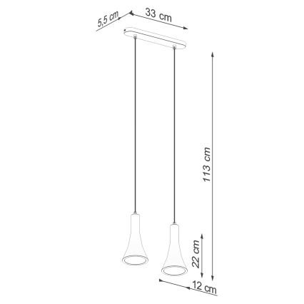 Lámpara colgante REA 2xE14/12W/230V concreto
